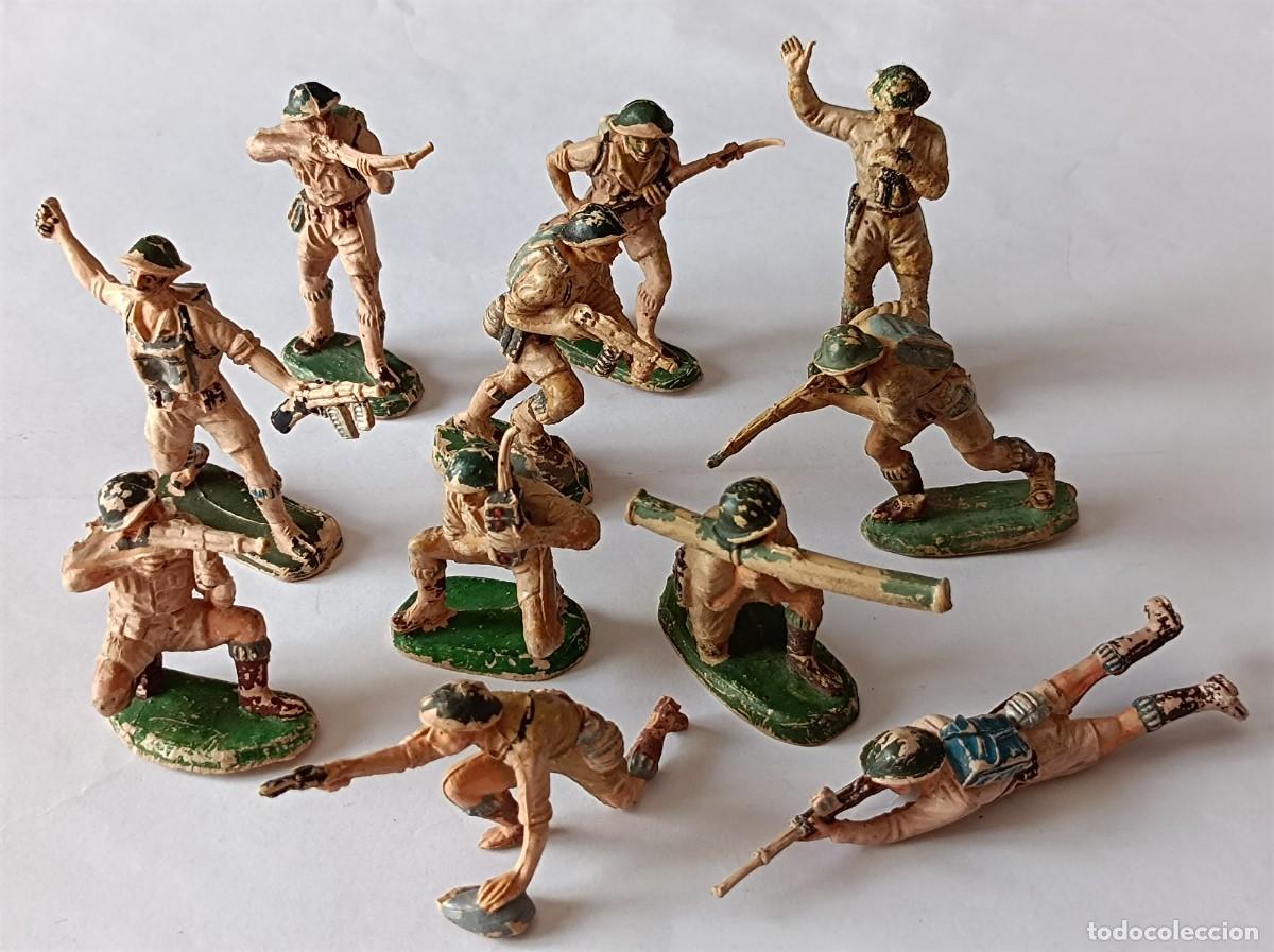 Figuras de Goma y PVC: FIGURAS DE GOMA JECSAN INGLESES EN COMBATE