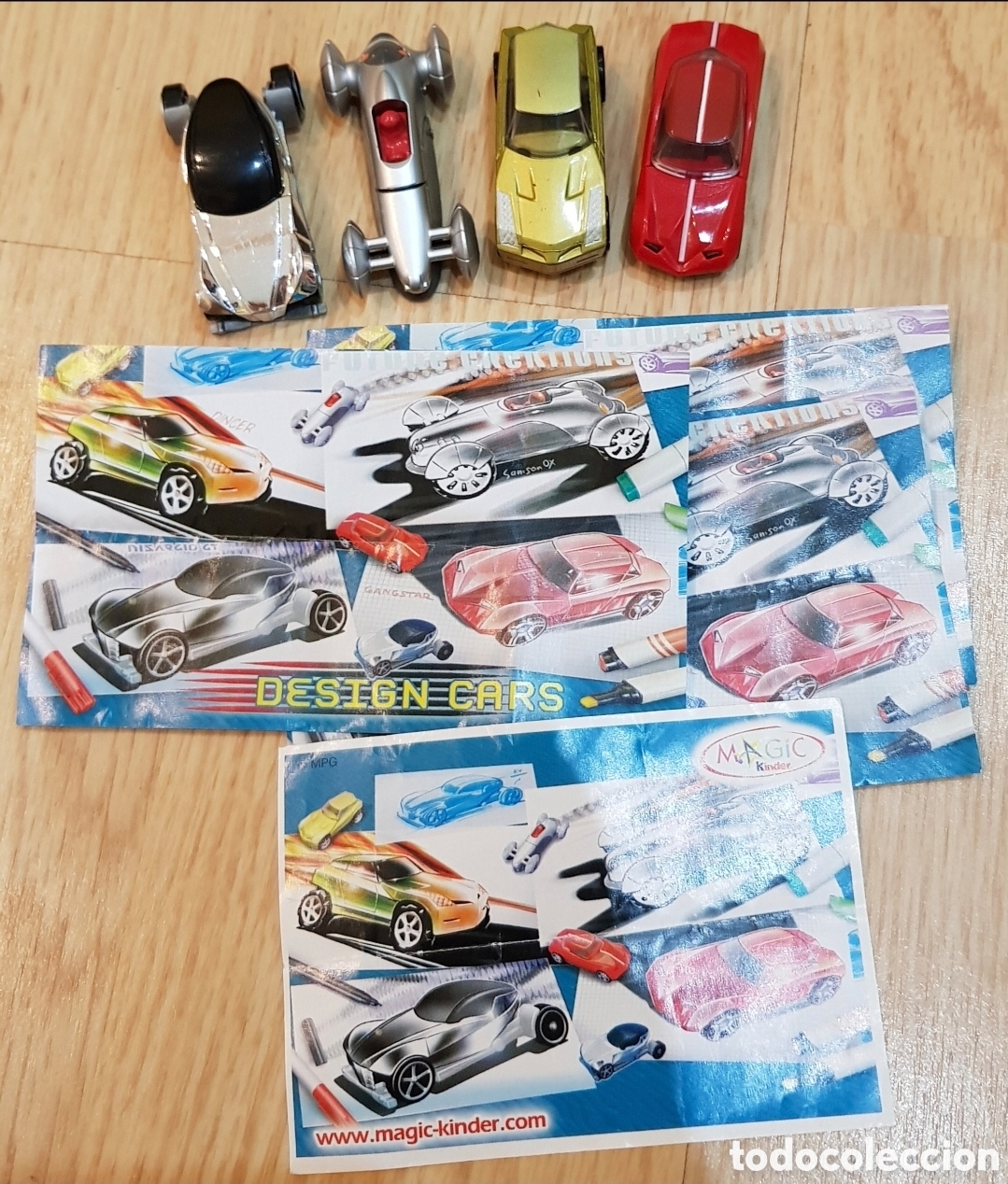 Figuras de Goma Kinder: Lote figuras kinder Ferrero antiguas colecci&oacute;n completa coches para dise&ntilde;ar + bpz alem&aacute;n muy dif&iacute;cil
