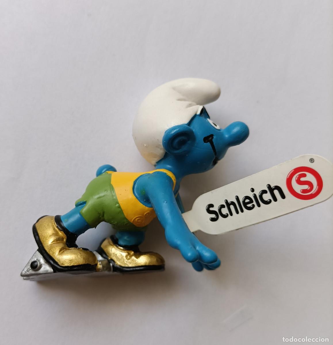 Figuras de Goma y PVC: FIGURA PVC PITUFO ATLETA SCHLEICH PEYO SMURFS CORREDOR VELOCISTA goma pvc olimpiadas etiqueta nuevo