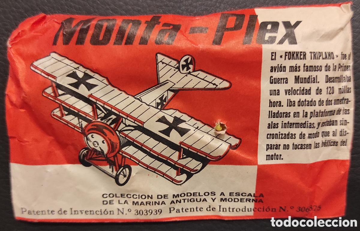 Figuras de Goma y PVC: SOBRE PEQUE&Ntilde;O MONTA-PLEX FOKKER TRIPLANO