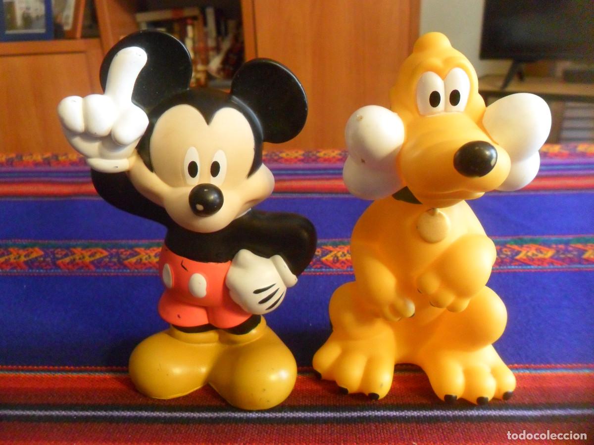 Figuras de Goma y PVC: FIGURA GOMA MICKEY MOUSE Y PLUTO. 13 CMS. WALT DISNEY. PRECIOSOS EN BUEN ESTADO.