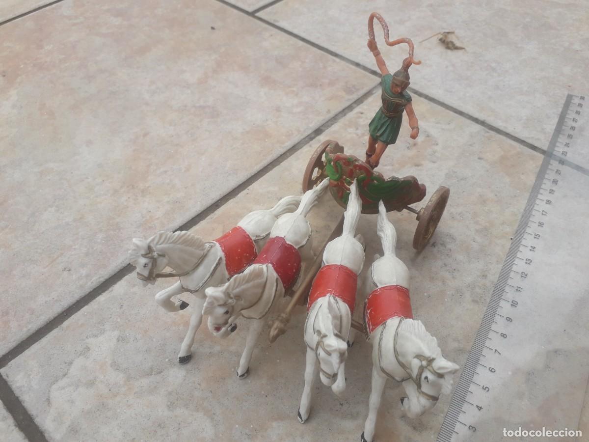 Figuras de Goma y PVC: antigua cuadriga de romanos serie ben hur