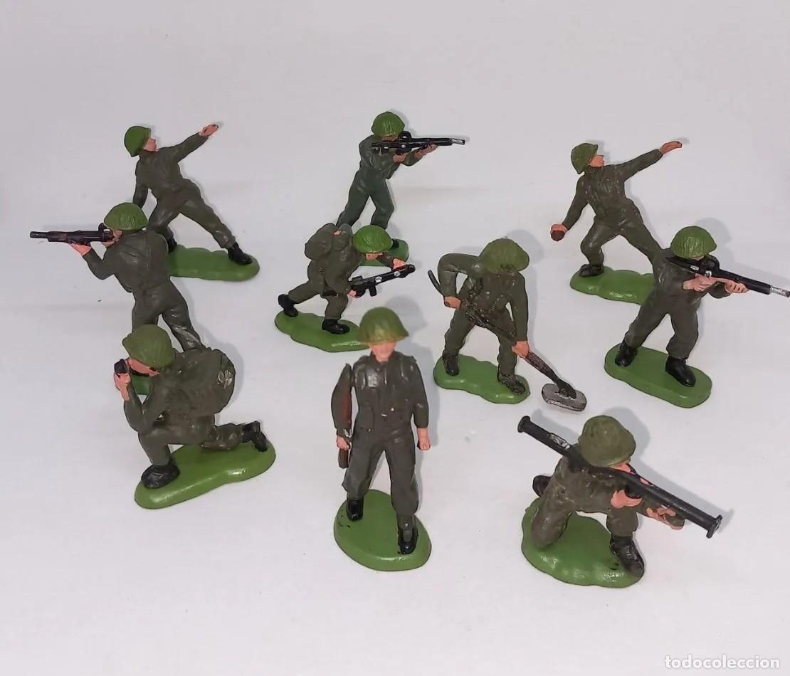 Figuras de Goma y PVC: Reservado m*****f !! BRITAINS HERALD 10 SOLDADOS BRIT&Aacute;NICOS A ESCALA 1/32 HONG KONG 70-80'S RAITOYS