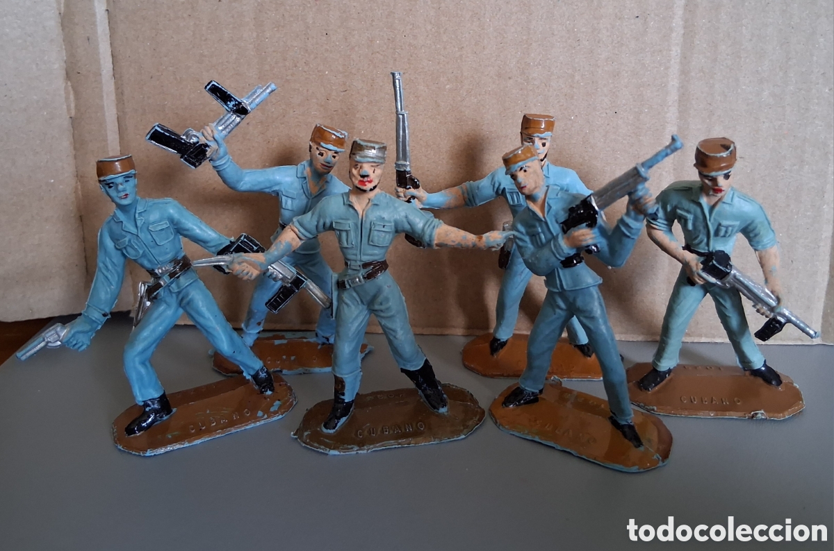Figuras de Goma y PVC: Cubanos, juego completo, serie Soldados del mundo de Comansi, 1.&ordf; &eacute;poca a&ntilde;os 60.