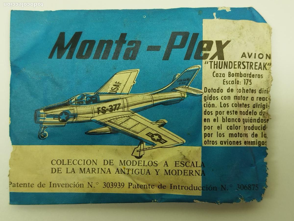 Figuras de Goma y PVC: ANTIGUO SOBRE MONTA-PLEX DE AVION THUNDERSTREAK - SIN ABRIR