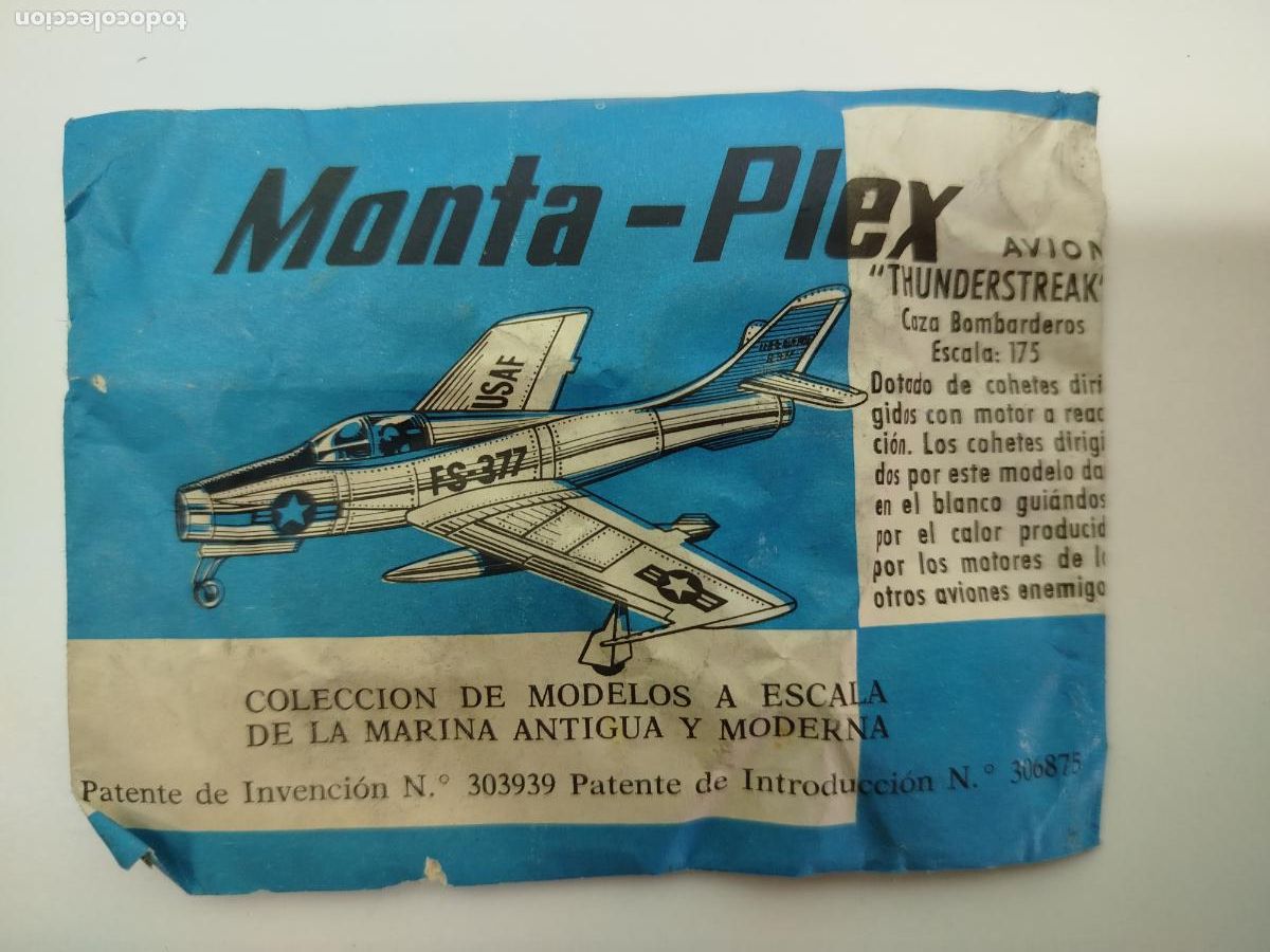 Figuras de Goma y PVC: ANTIGUO SOBRE MONTA-PLEX DE AVION THUNDERSTREAK - SIN ABRIR