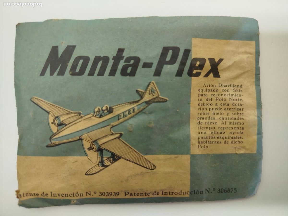 Figuras de Goma y PVC: ANTIGUO SOBRE MONTA-PLEX DE AVION DHAVILLAND CON ESQUIS DE NIEVE - SIN ABRIR