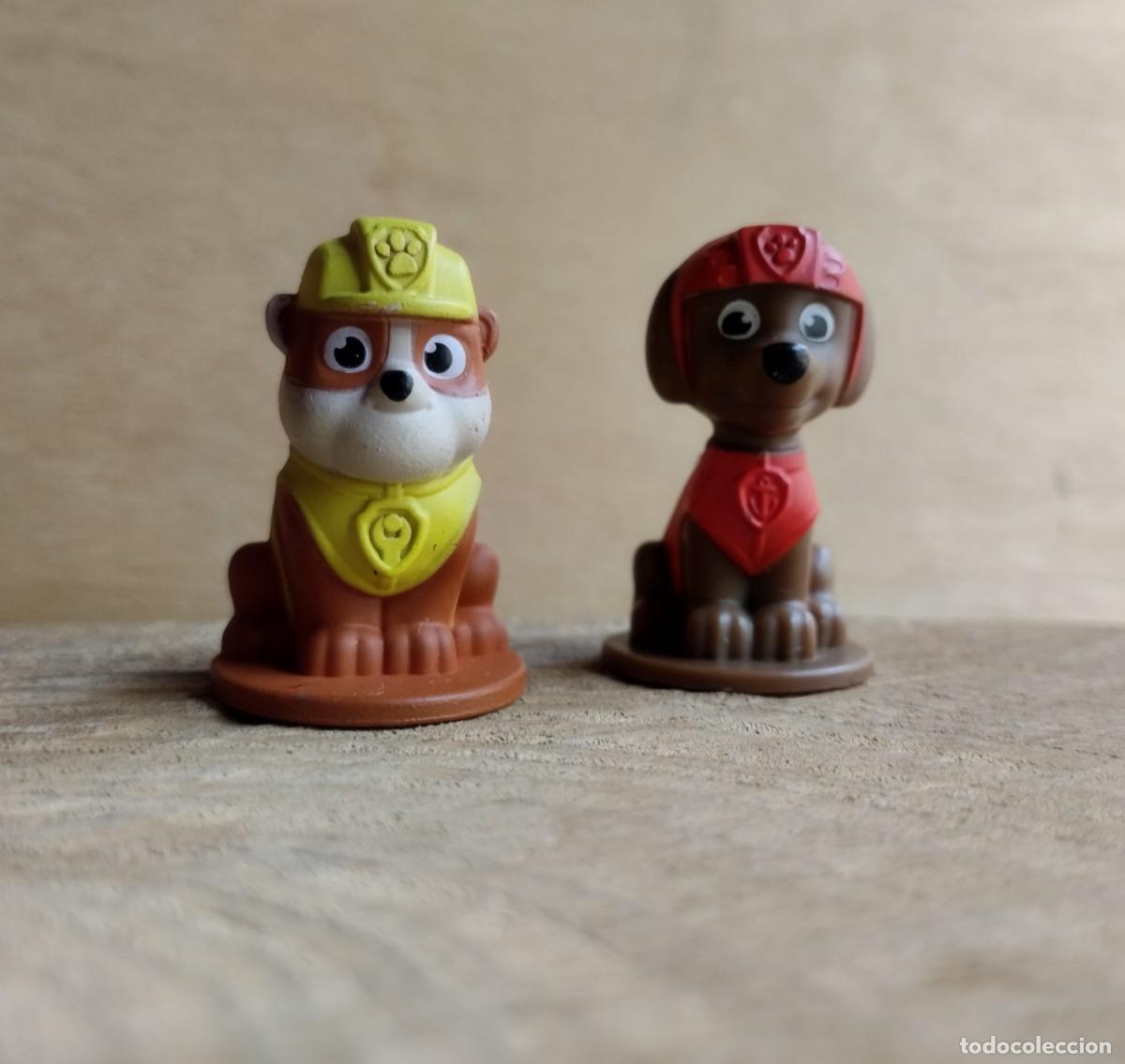 Gummi- und PVC-Figuren: Lote de figuras de personajes de La Patrulla Canina: Rubble y Zuma. SpinMaster