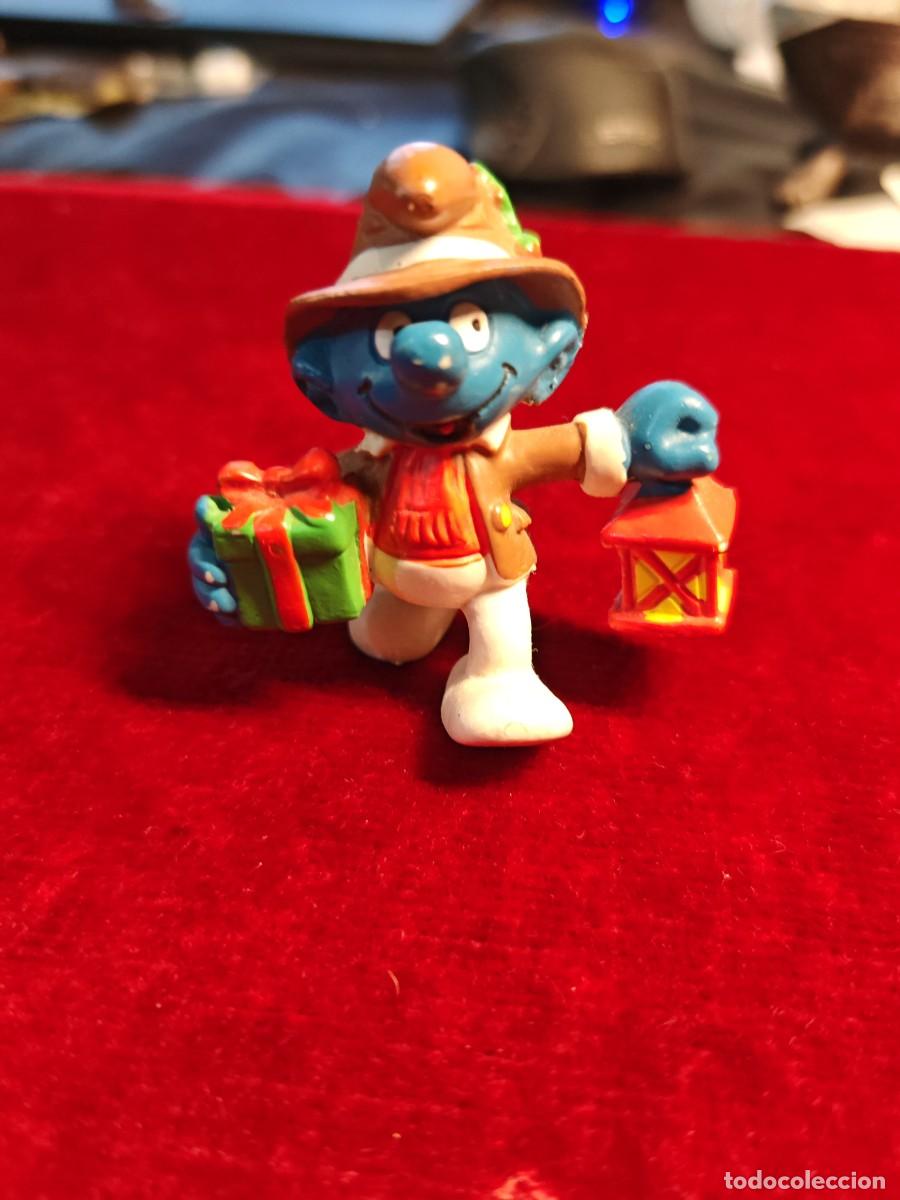 Figure di Gomma e PVC: Pitufo l&aacute;mpara y regalo figura PVC Los pitufos peyo schleich made in Portugal bully