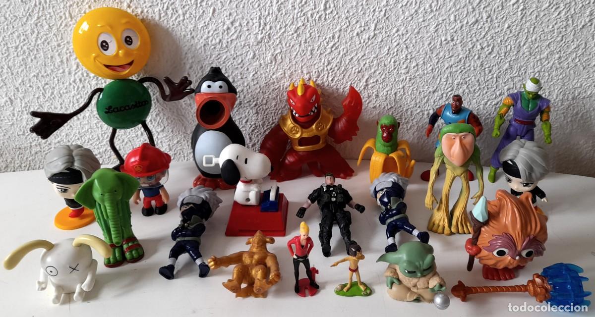 Figuras de Goma y PVC: Lote 22 mu&ntilde;ecos figuras PVC pl&aacute;stico Goo Jit Zu Piccolo Dragon Ball LeBron Lacasitos Mogwli etc