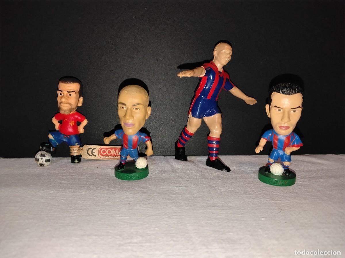 Figuras de Goma y PVC: JUEGO DE 4 FIGURAS DE FC BARCELONA (RONALDO A&Ntilde;OS 90/LARSSON 2003/PEP GUARDIOLA/GIULY 2004