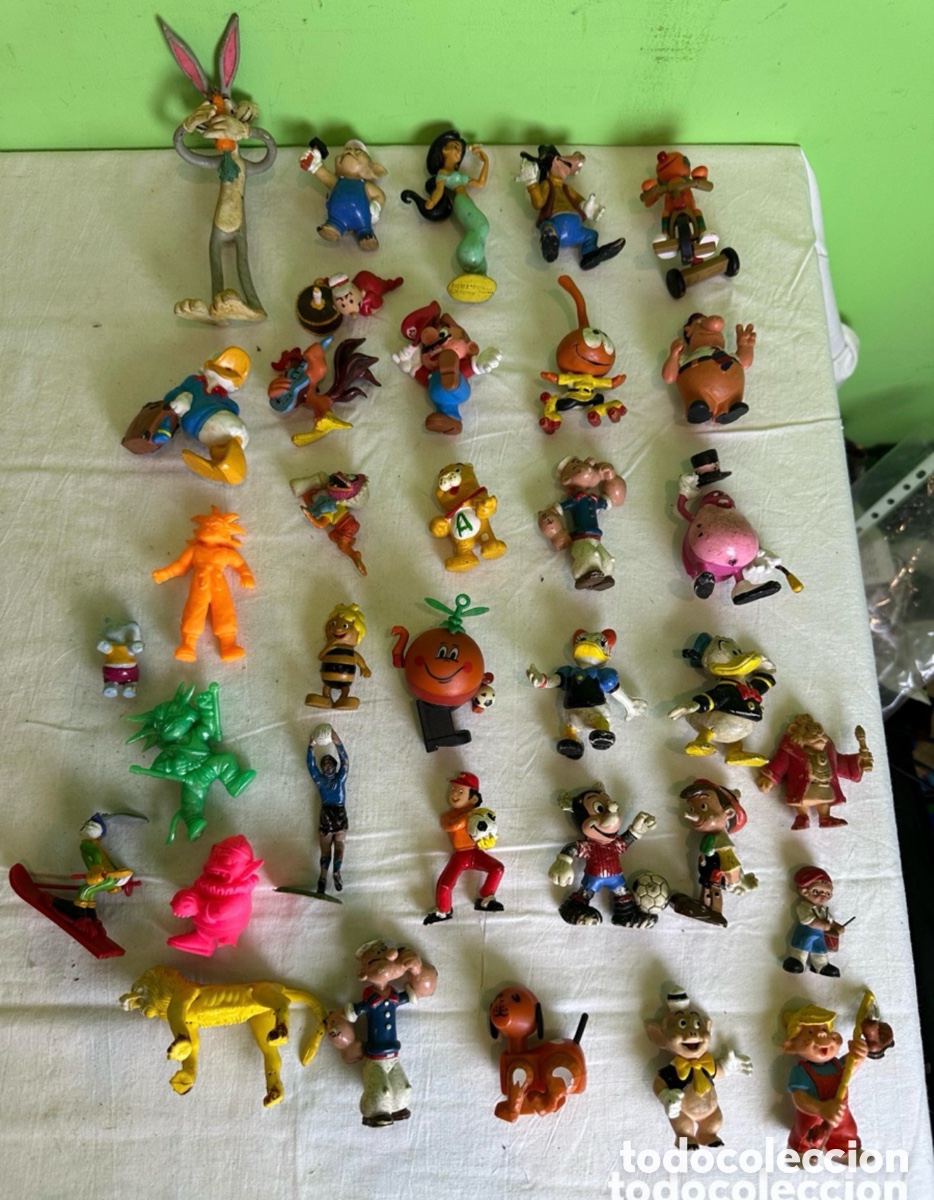 Figuras de Goma y PVC: Lote de 34 figuras PVC y goma vintage colecci&oacute;n Disney Warner Hanna Barbera Popeye a&ntilde;os 80 90
