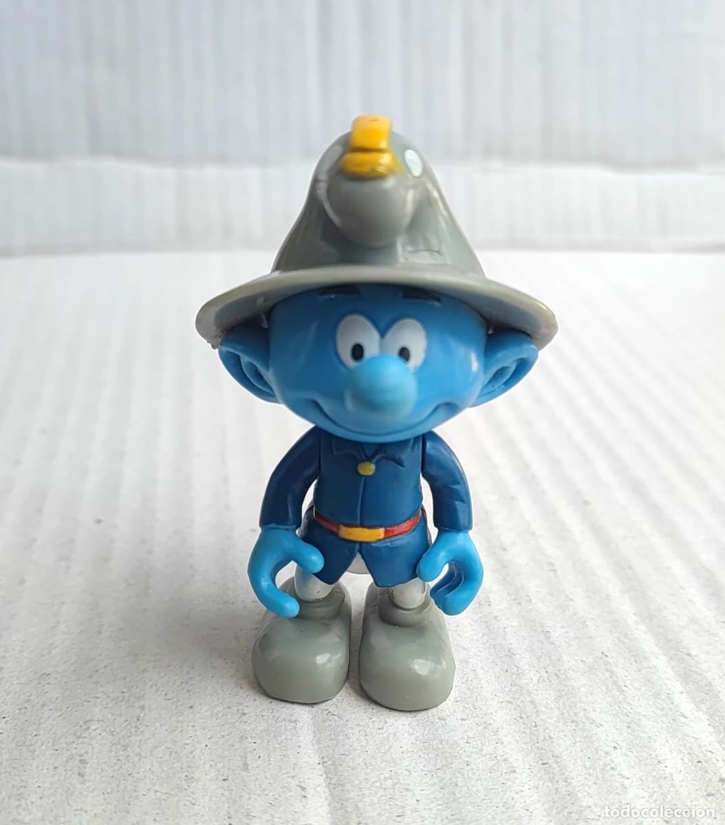Figuras de Goma y PVC: Figura pitufo bombero - Peyo - Altaya 2014