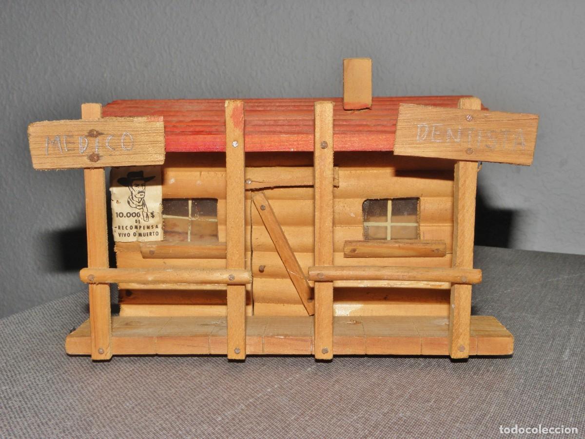Figuras de Goma y PVC: Casa del oeste madera Medico- Dentista de vaqueros e indios del oeste a&ntilde;os 50/60 Alca/Capell