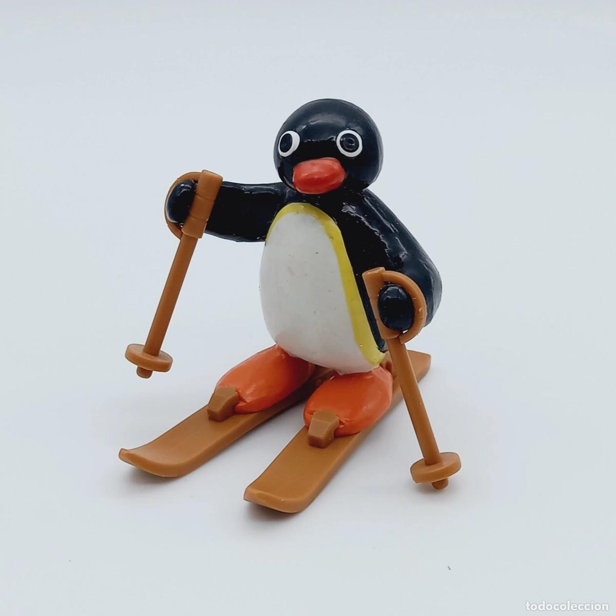 Figure di Gomma e PVC: PVC mu&ntilde;eco Pingu Ski esquiador 1990 Editoy Bully Germany original completo bullyland