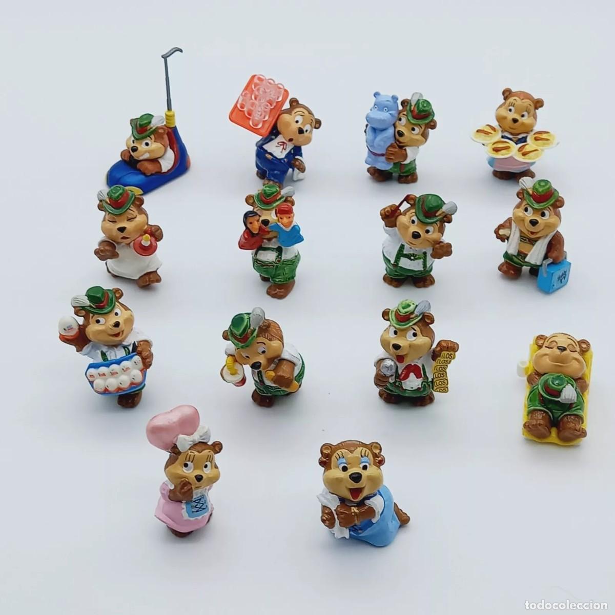 Figuras de Goma Kinder: Lote 14 Mini mu&ntilde;ecos Ardillas Tirol Ferrero huevo Kinder minifigures VINTAGE 90s originales