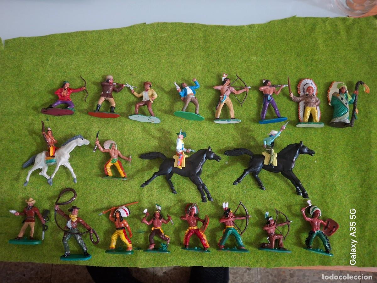 Figurines en Caoutchouc et PVC: SOLDADOS DE PLASTICO INDIOS/CAWBOYS VARIAS MARCAS COMO NUEVOS