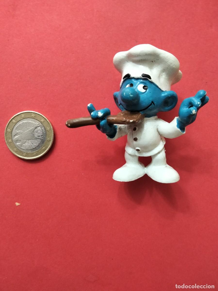 Figuras de Goma y PVC: Pitufo chef cocinero PEYO