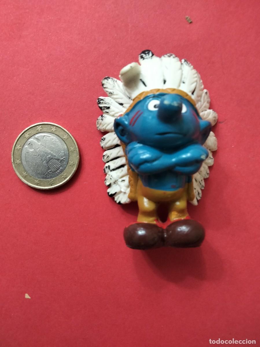 Figuras de goma y PVC: Pitufo PVC Indio PEYO 1981 - Foto 1