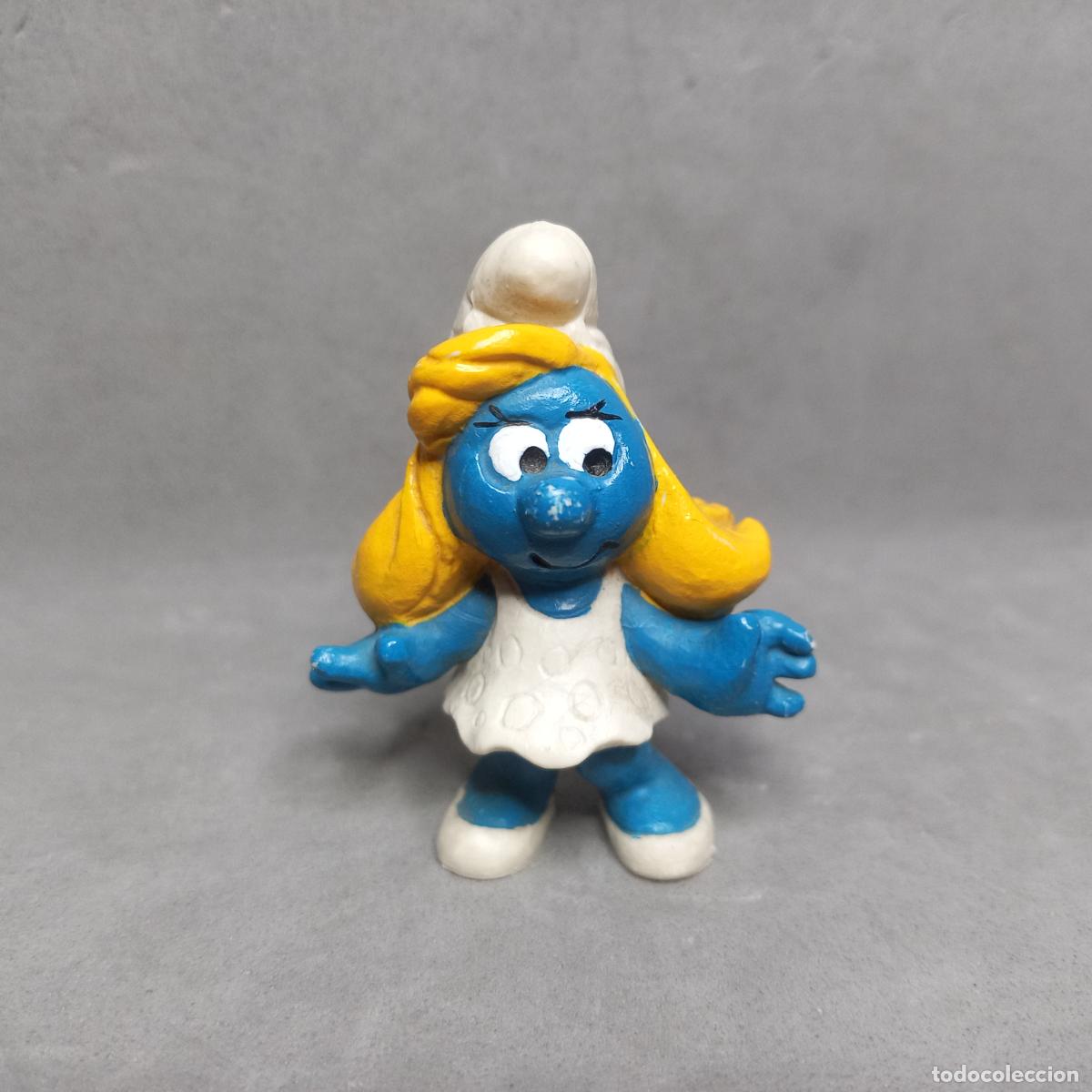 Gummi- und PVC-Figuren: Antigua figura de Pitufina fabricada con molde de EURA SPAIN, a&ntilde;os 70