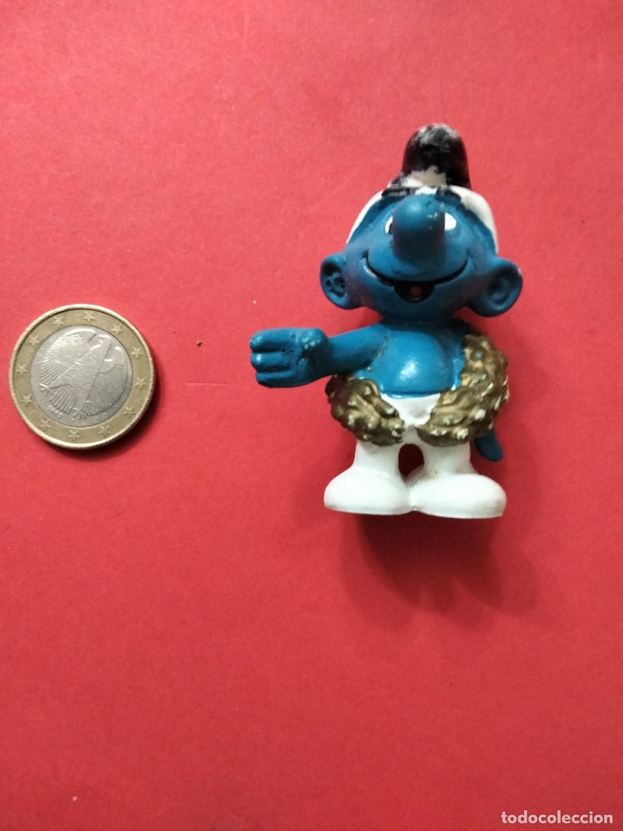 Figuras de Goma y PVC: Pitufo PVC Campe&oacute;n PEYO