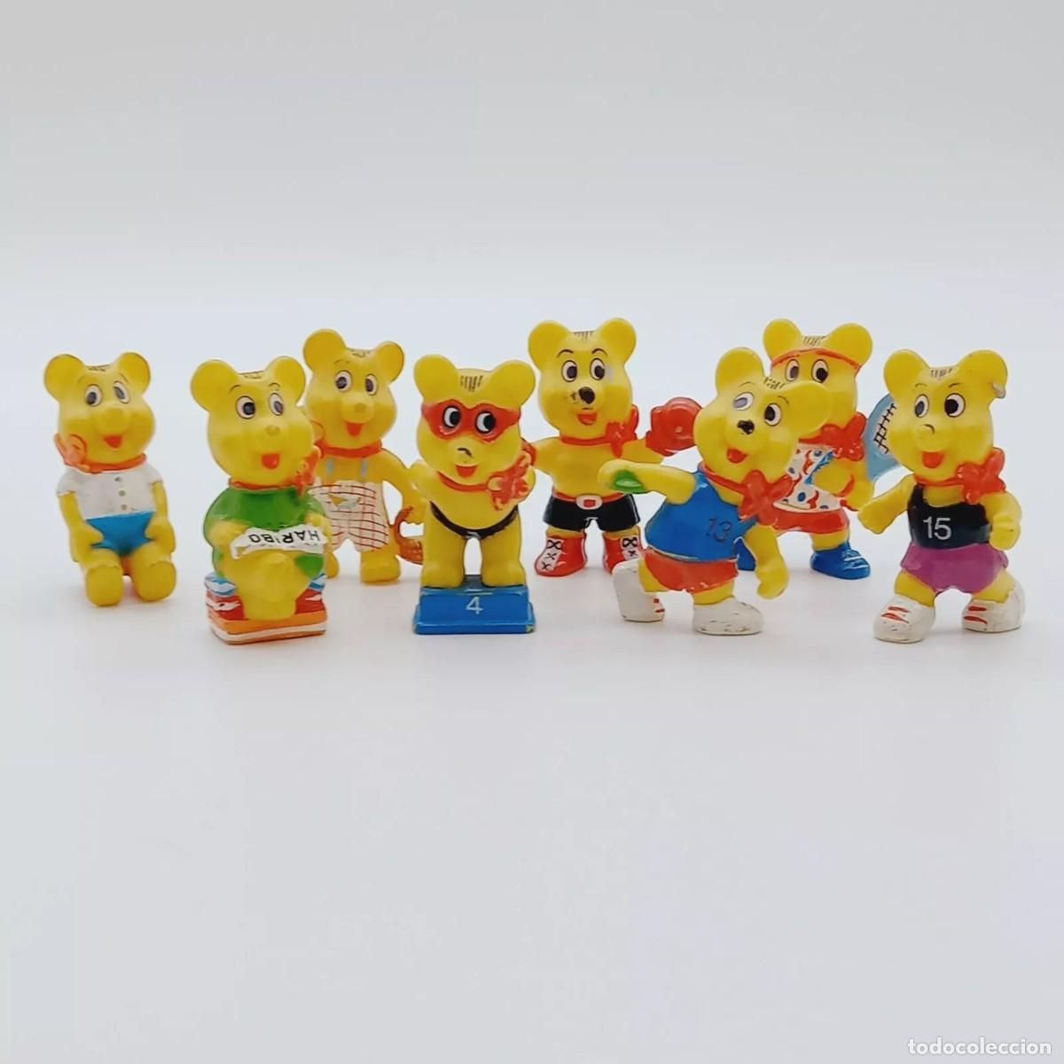 Figuras de Goma Kinder: Lote 8 Mini mu&ntilde;ecos ositos haribo Ferrero huevo Kinder minifigures VINTAGE 90s originales
