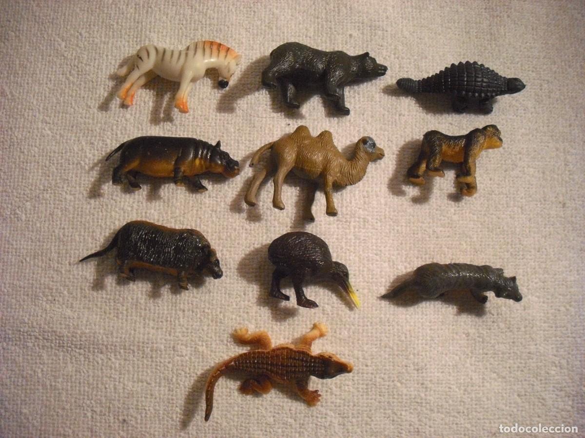 Figurines en Caoutchouc et PVC: FIGURITAS DE ANIMALES, MINIATURAS. LOTE DE 10 , PVC
