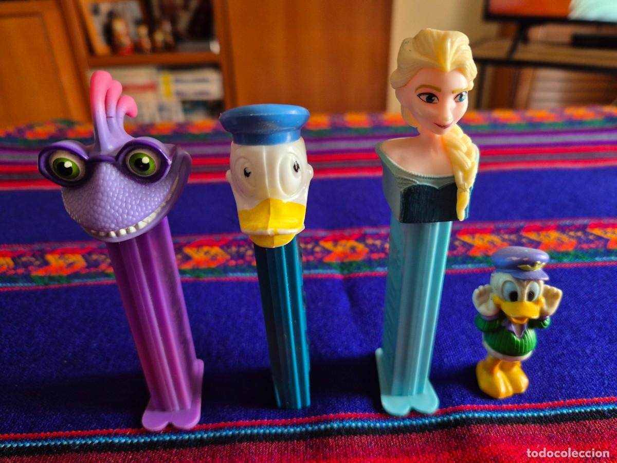 Figuras de Goma y PVC Dispensador PEZ: DISPENSADOR PEZ PATO DONALD A&Ntilde;OS 70 ELSA FROZEN RANDALL MONSTRUOS SA DISNEY REGALO FIGURA DONALD PVC