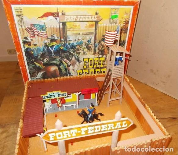 Figuras de Goma y PVC: COMANSI FORT FEDERAL EN CAJA REF 119 MADERA Y PL&Aacute;STICO SOLDADOS COWBOY FUERTE OESTE A&Ntilde;OS 70/80 RTOY