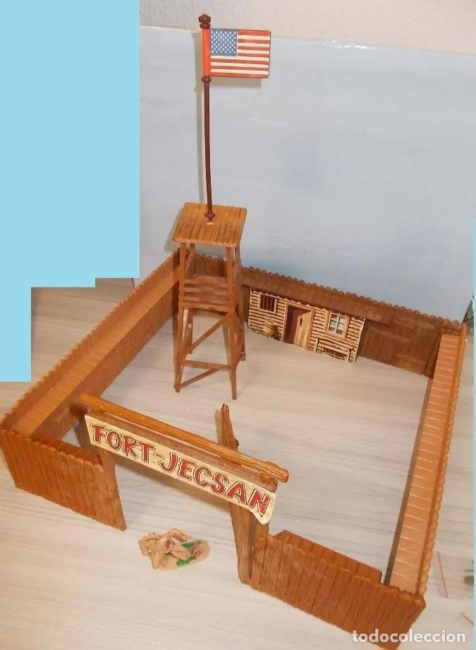 Figuras de Goma y PVC: JECSAN FORT JECSAN PL&Aacute;STICO ORIGINAL A&Ntilde;OS 70 FUERTE SIN CAJA Y VAQUERO COWBOY OESTE RTOY