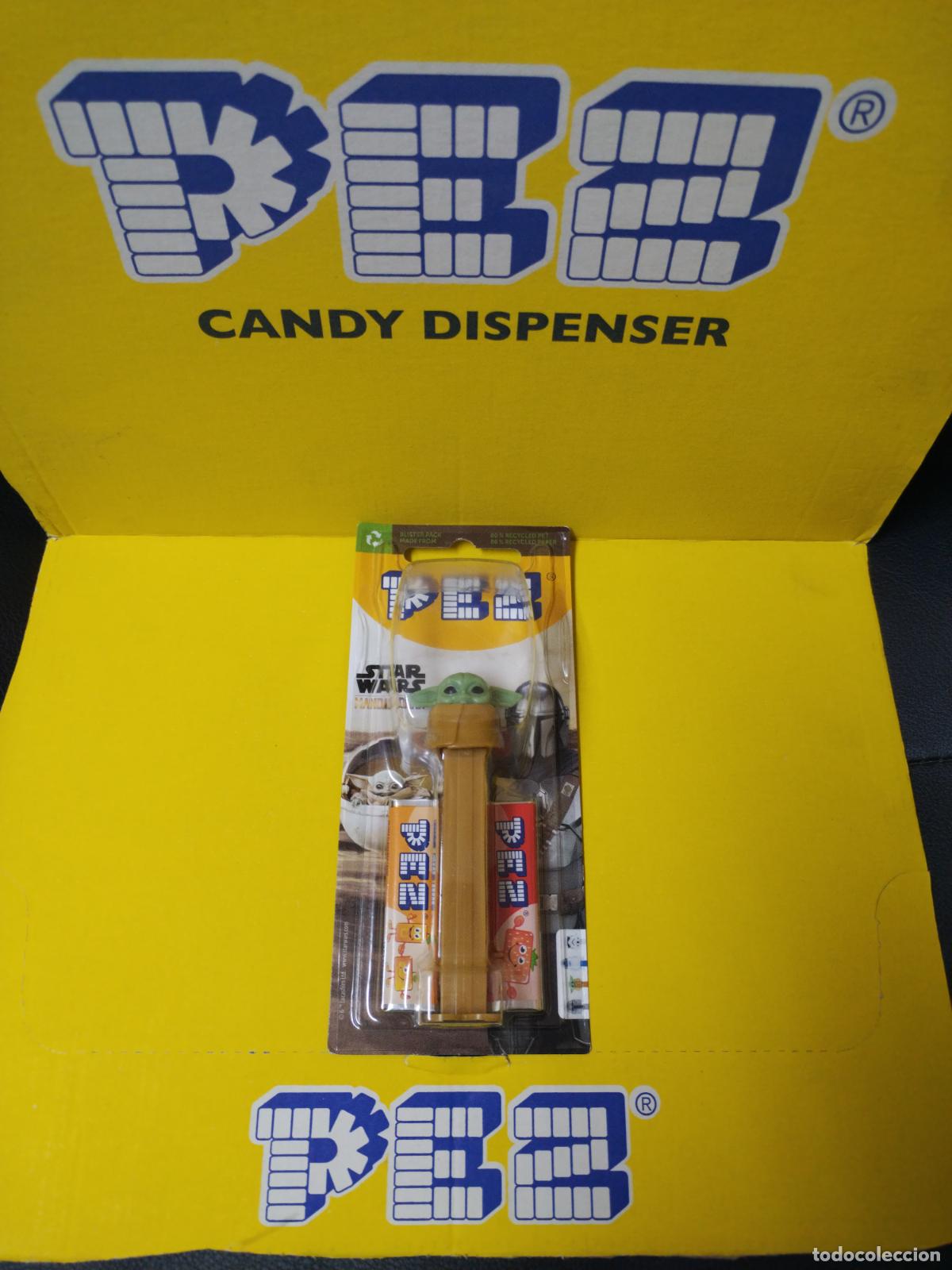 Figuras de Goma y PVC Dispensador PEZ: DISPENSADOR DE CARAMELOS PEZ (NUEVO EN BLISTER) BABY YODA STAR WARS