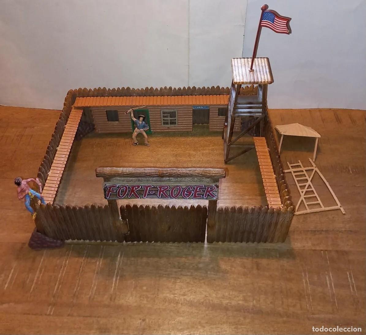 Figuras de Goma y PVC: JECSAN FORT ROGER PL&Aacute;STICO ORIGINAL A&Ntilde;OS 70 FUERTE SIN CAJA INDIO VAQUERO COWBOY OESTE RTOY