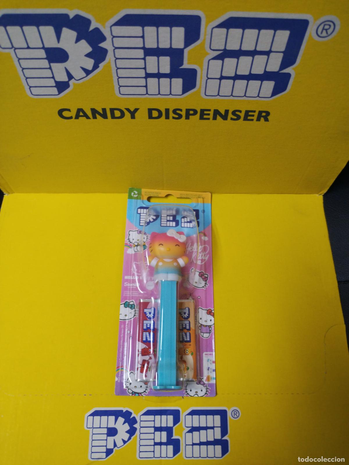 Figuras de Goma y PVC Dispensador PEZ: DISPENSADOR DE CARAMELOS PEZ (NUEVO EN BLISTER) HELLO KITTI ARCOIRIS