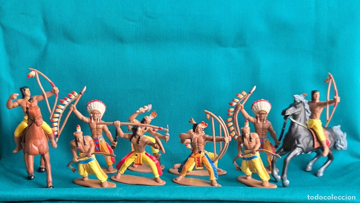 Figuras de Goma y PVC: LOTE DE INDIOS DE GOMA , 6 CM DE ALTURA, TIPO COMANSI