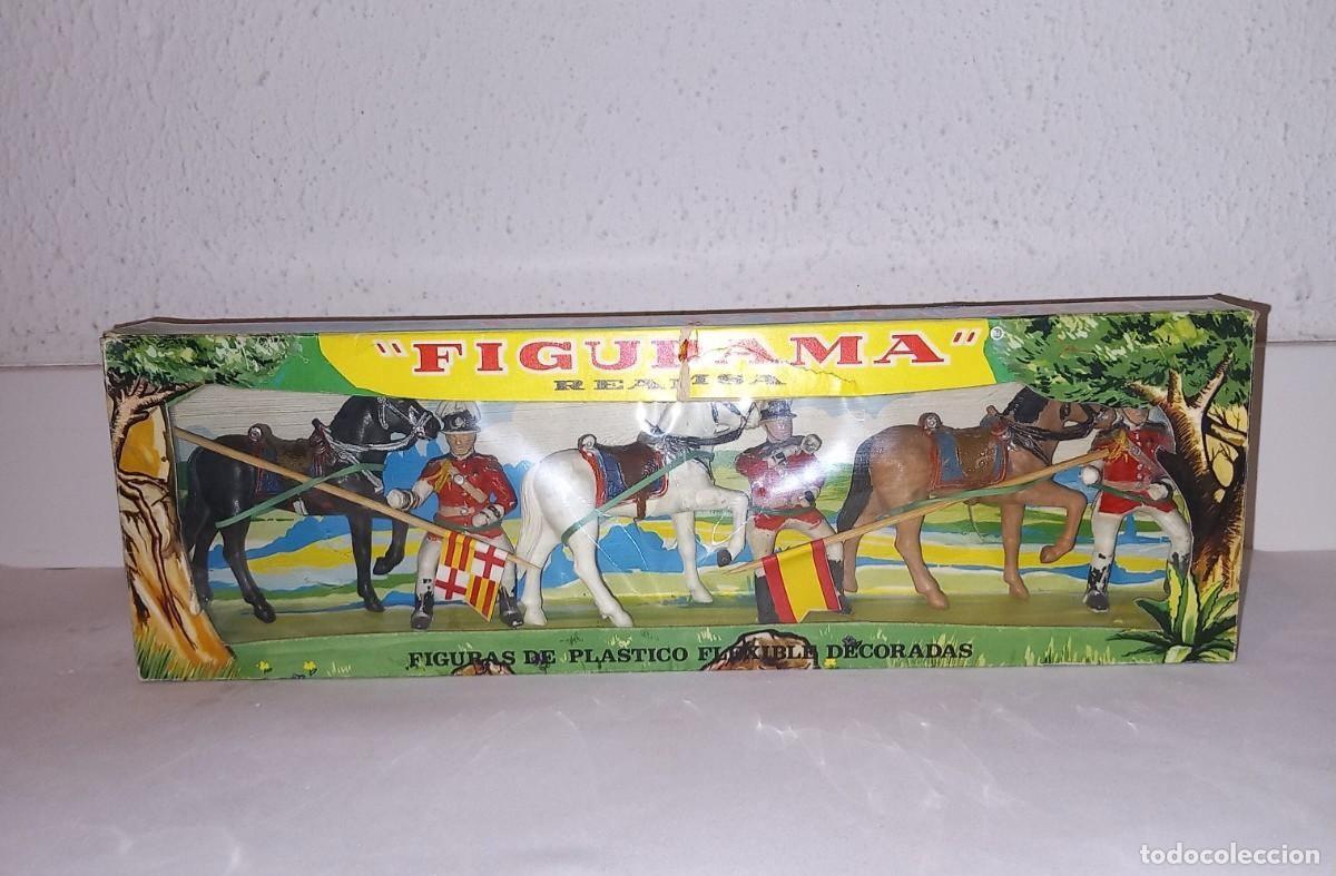 Figuras de Goma y PVC: REAMSA GUARDIA MUNICIPAL DE GALA A CABALLO DESFILE CAJA FIGURAMA ABANDERADO ORIGINAL 60-70 RTOY