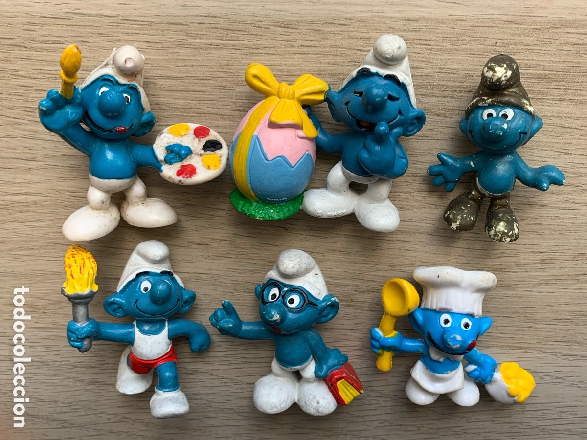 Figurines en Caoutchouc et PVC: &bull;Lote x6 Pitufos Peyo Bully Germany Schleich