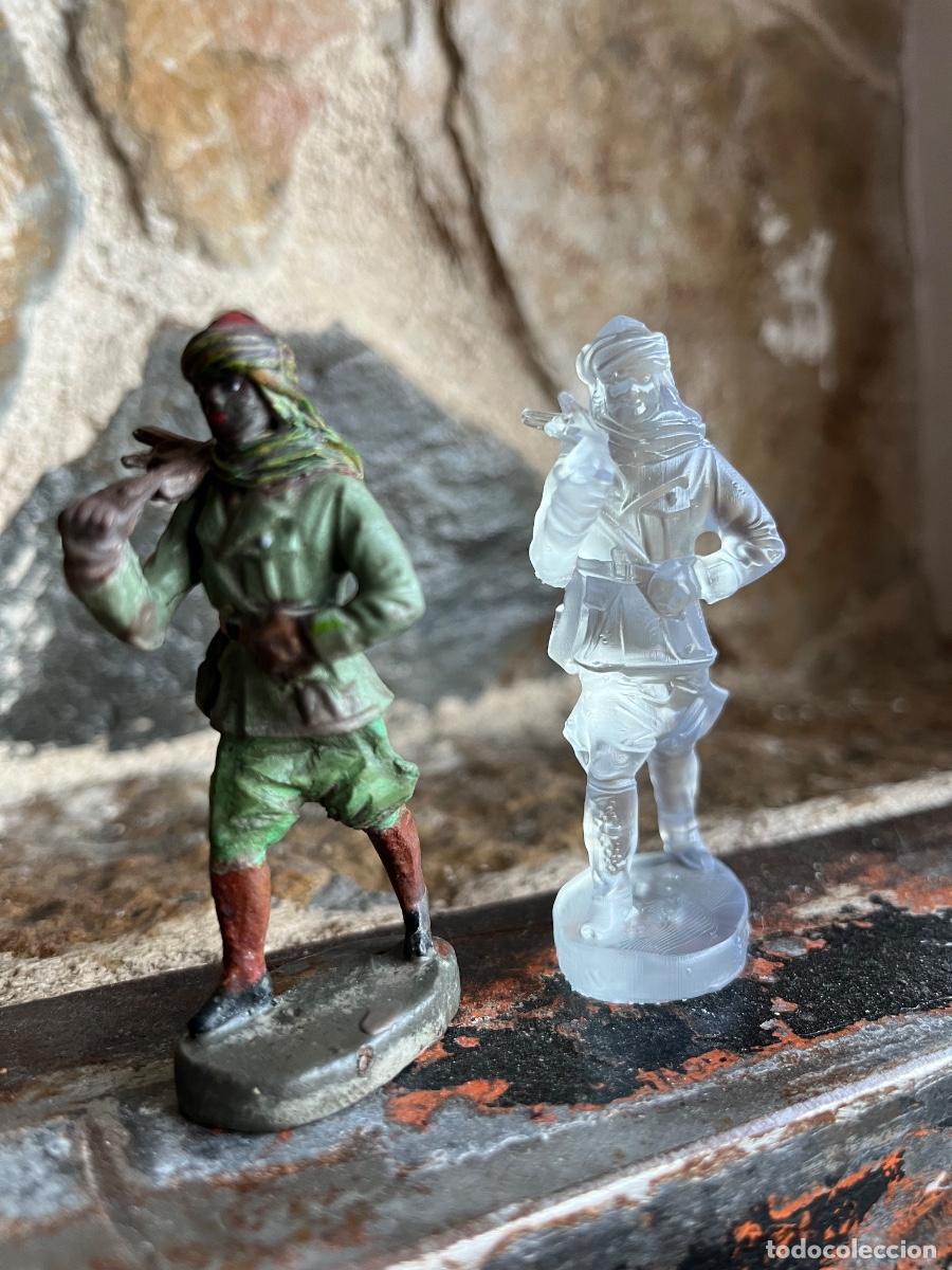 Figuras de Goma y PVC: Figura pintada tropa colonial guerra civil franquista estilo masa de composici&oacute;n 3D