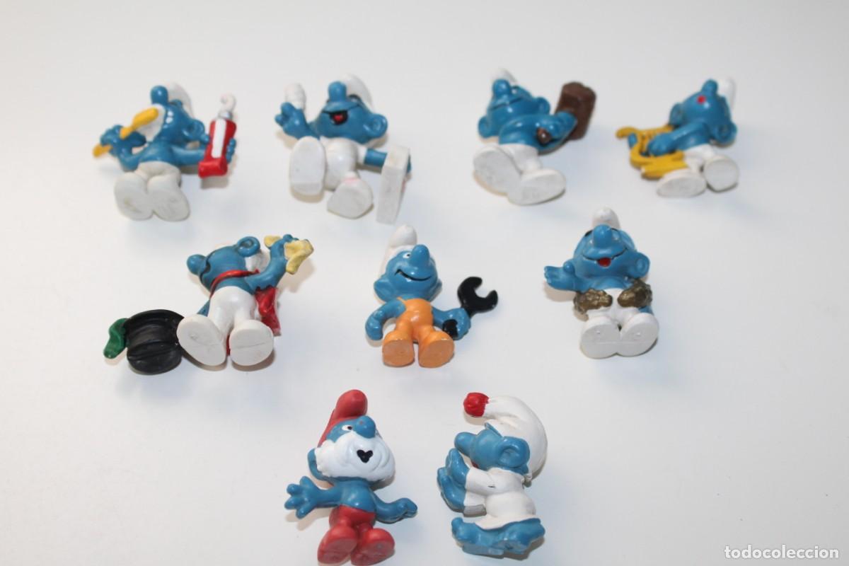 Figuras de Goma y PVC: 9 FIGURAS PITUFOS PEYO