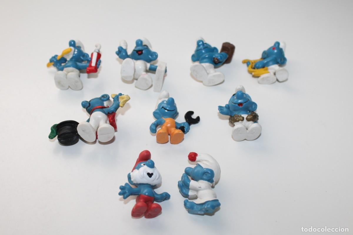 Figuras de goma y PVC: 9 FIGURAS PITUFOS PEYO - Foto 2