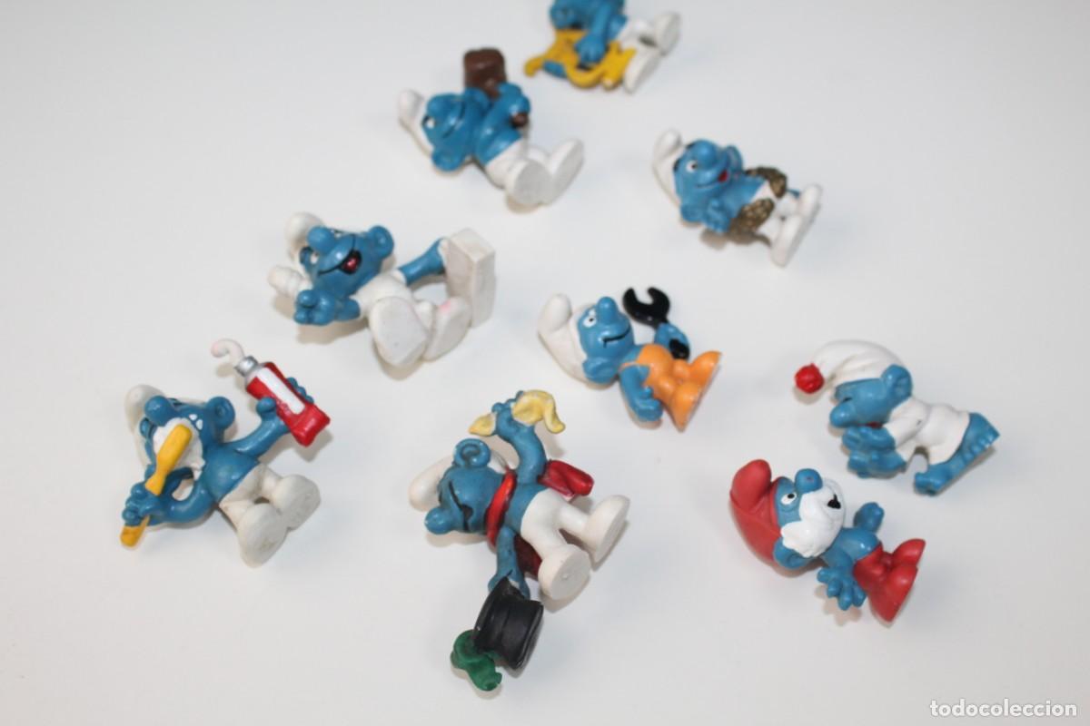 Figuras de goma y PVC: 9 FIGURAS PITUFOS PEYO - Foto 3