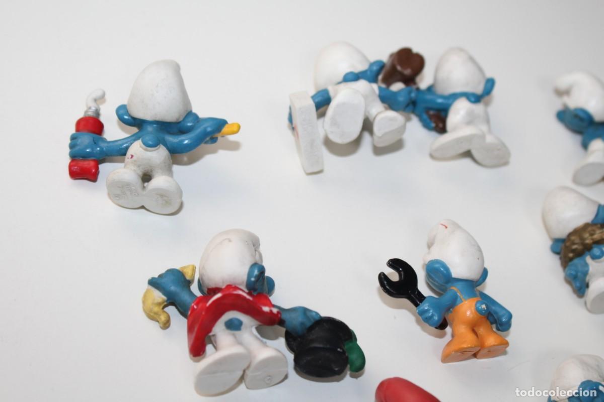 Figuras de goma y PVC: 9 FIGURAS PITUFOS PEYO - Foto 7