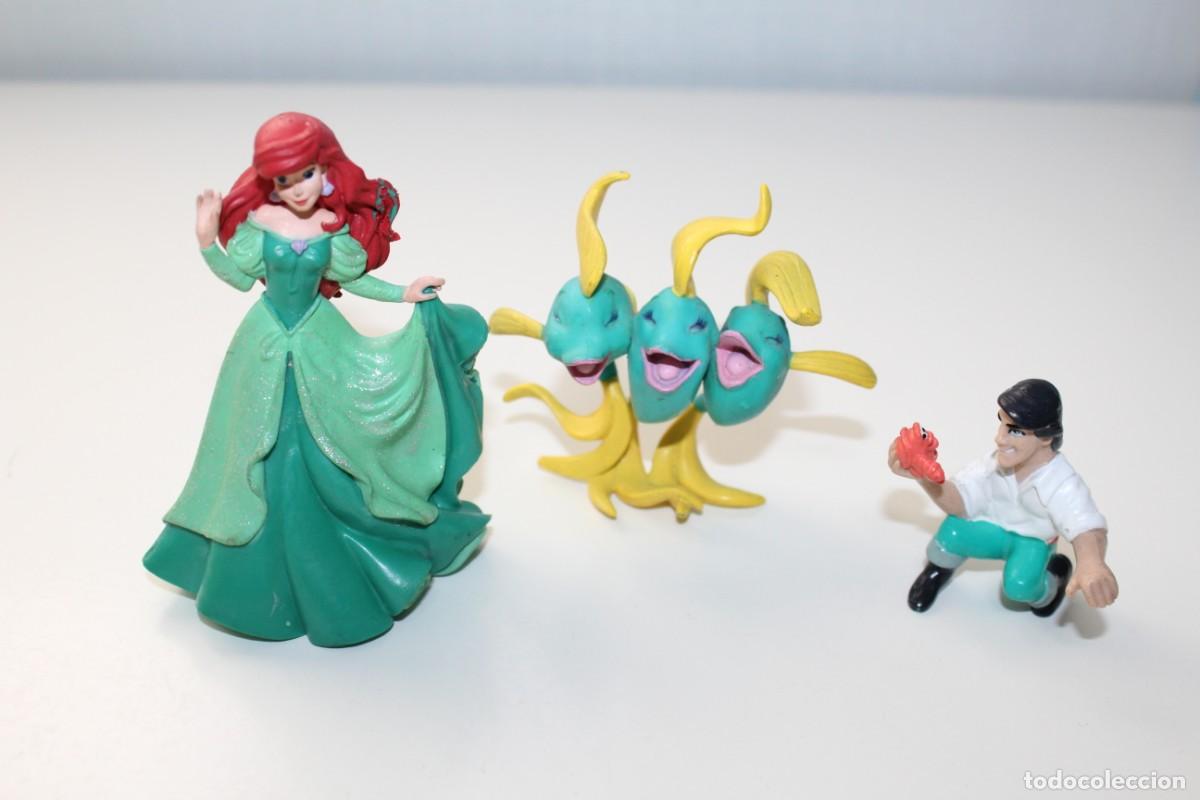 Figuras de Goma y PVC: 3 FIGURAS DE LA SIRENITA WALT DISNEY