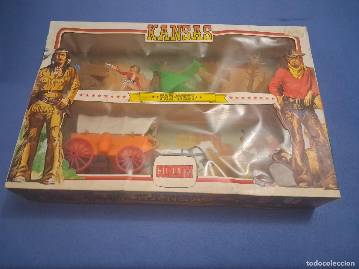 Figuras de Goma y PVC: CAJA INDIOS VAQUEROS COMANSI MODELO KANSAS NUEVO DE ALMACEN.
