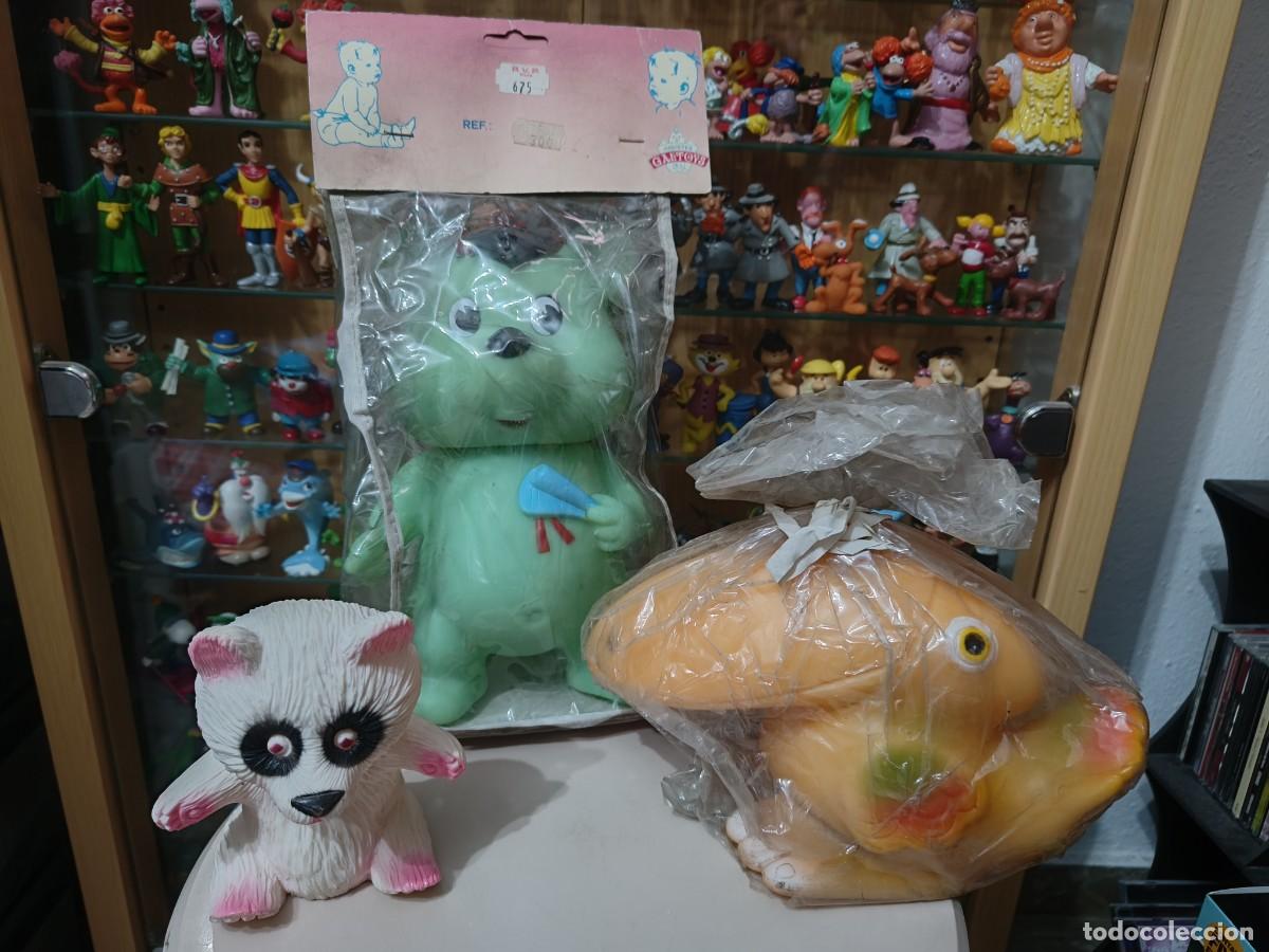 Figuras de Goma y PVC: Ocasion ! Lote de 3 mu&ntilde;ecos de goma vintage Jugasa Galtoys .. Chifle goma blanda a&ntilde;os 80