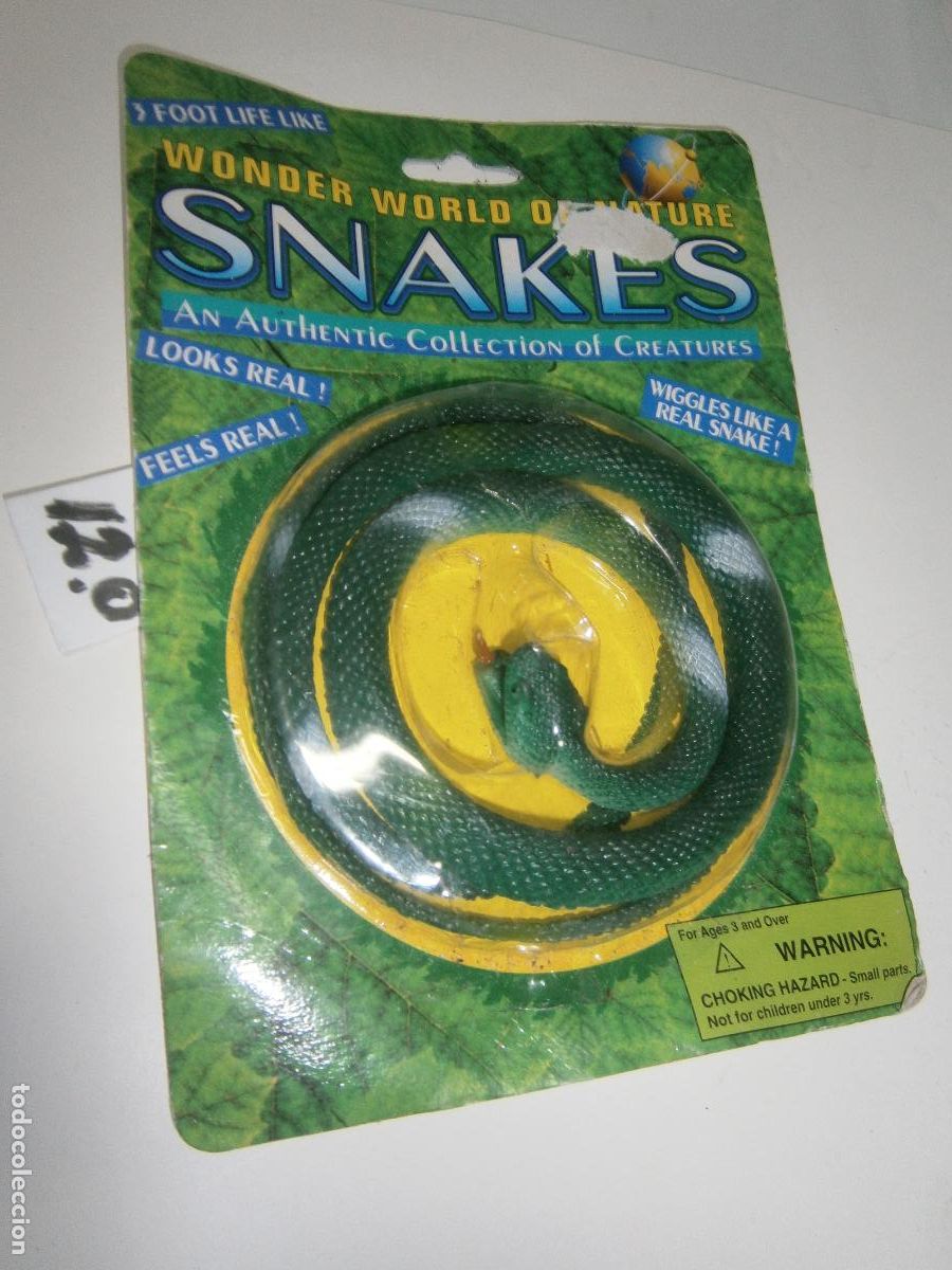 Figuras de Goma y PVC: ANTIGUO BLISTER SERPIENTE VERDE