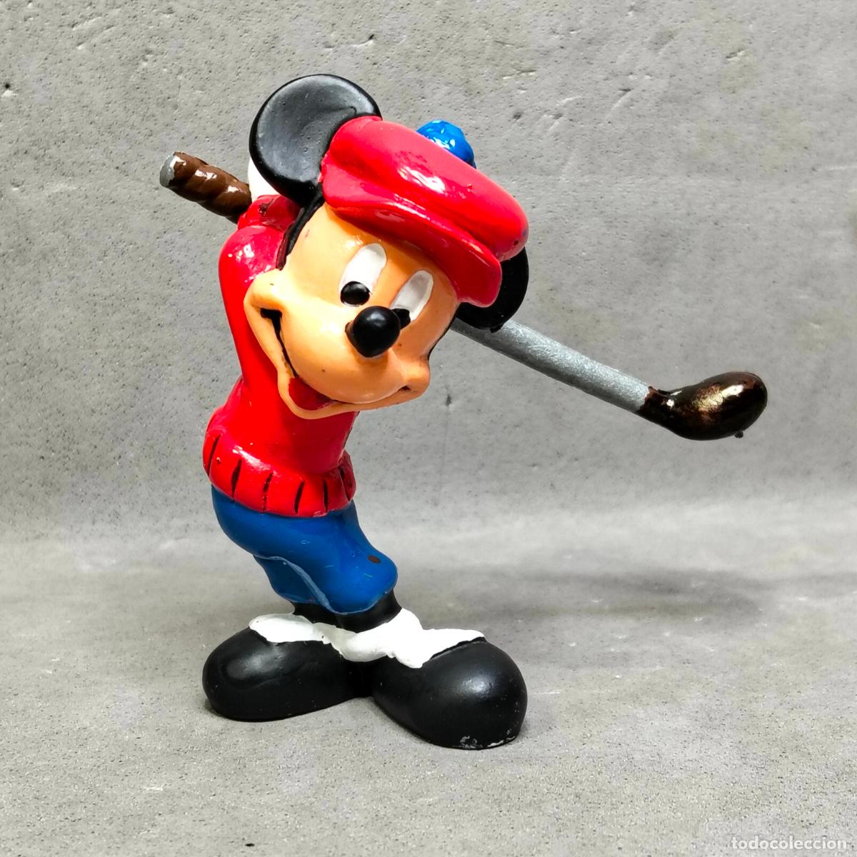Figuras de Goma y PVC: Antigua figura de Mickey Mouse practicando golf, Walt Disney, fabricada por BULLYLAND