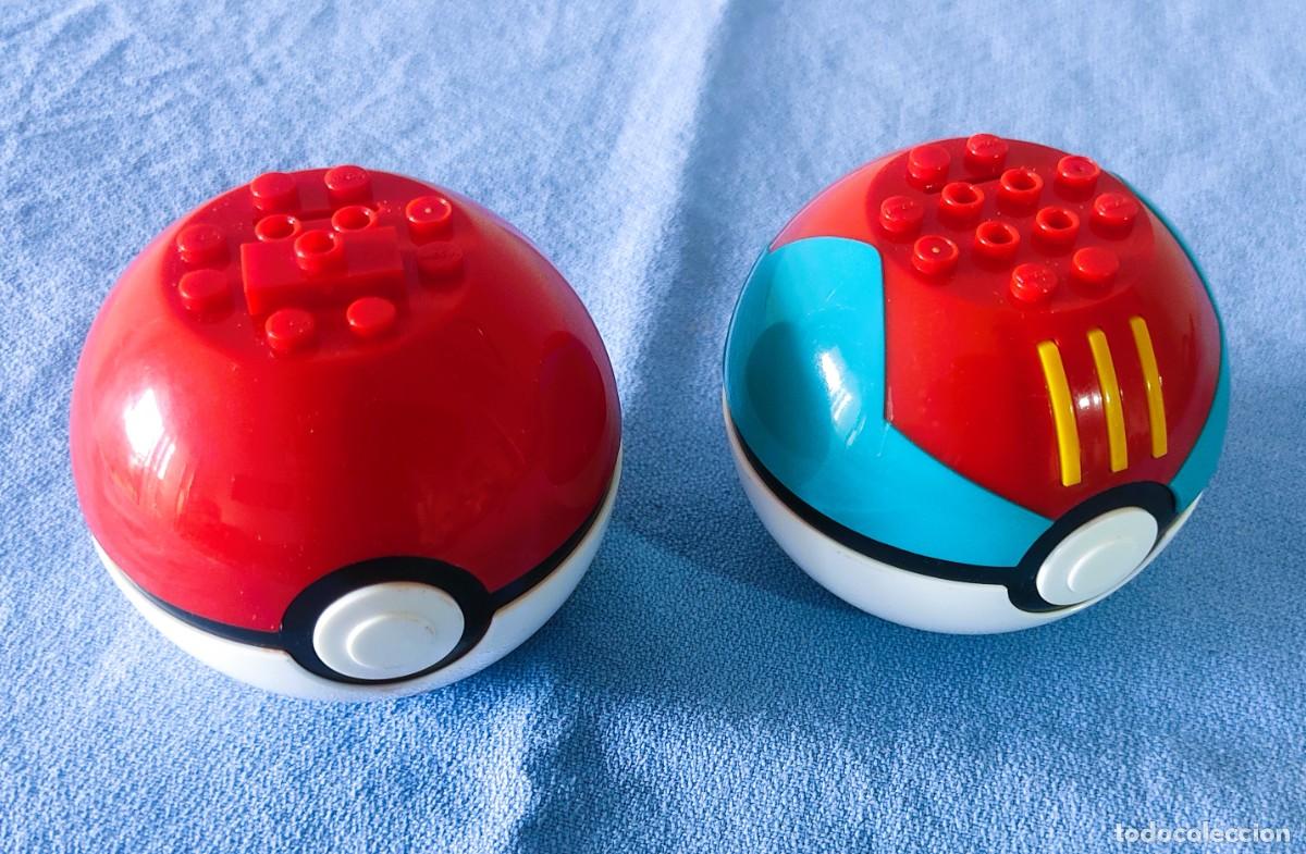 Figuras de Goma y PVC: 2 MEGA BLOKS CONSTRUX POKEBALLS DE POKEMON NINTENDO