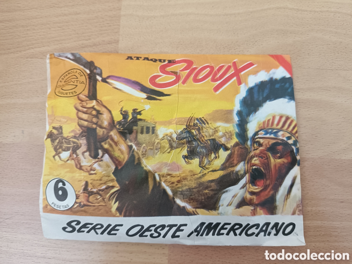 Figurines en Caoutchouc et PVC: - VARIANTE 6 PESETAS - ATAQUE SIOUX - SERIE OESTE AMERICANO - MONTAPLEX -