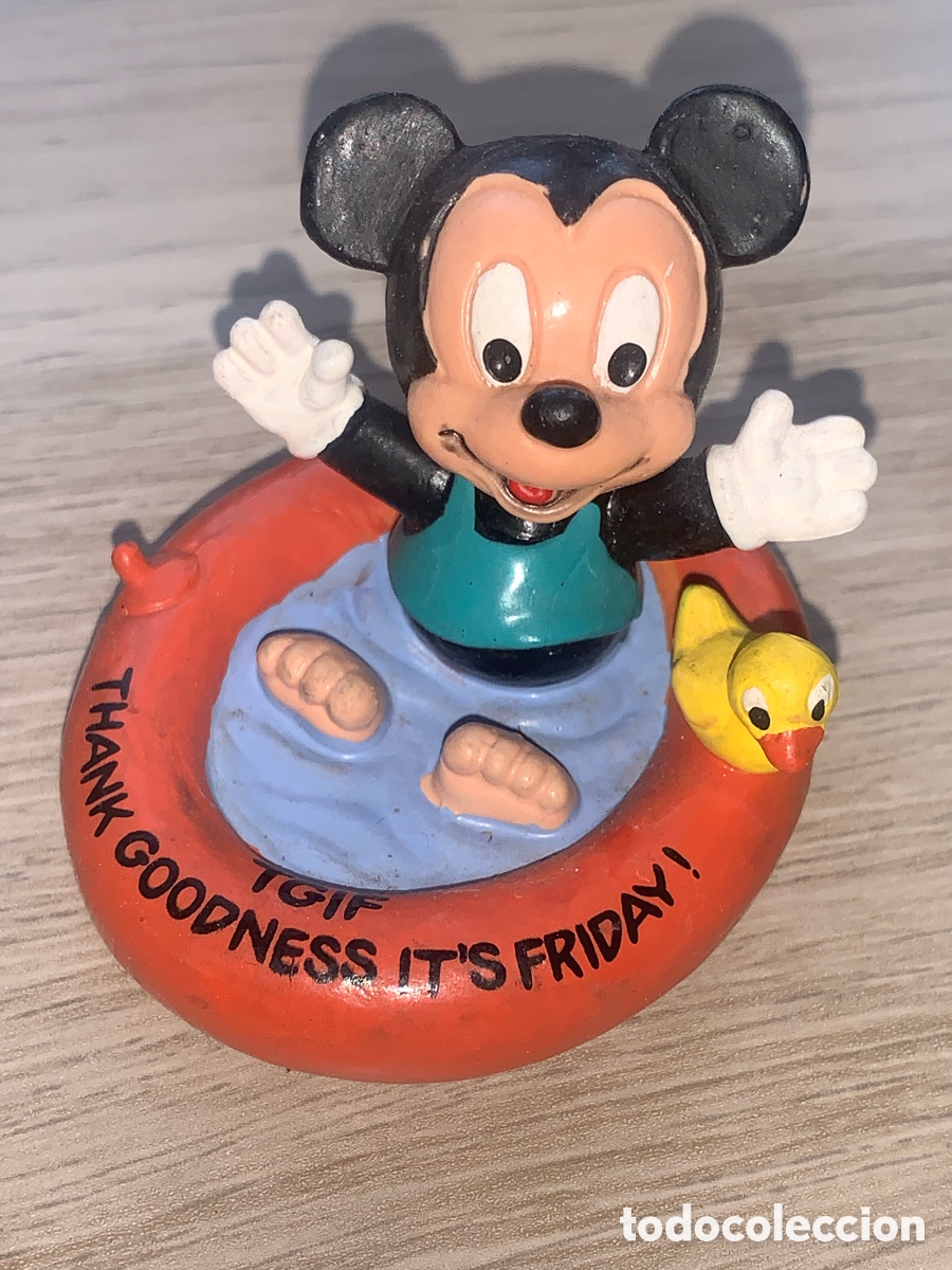Figuras de Goma y PVC: &bull;FIGURA PVC MICKEY MOUSE BABY EN FLOTADOR BULLY DISNEY WEST GERMANY 1987