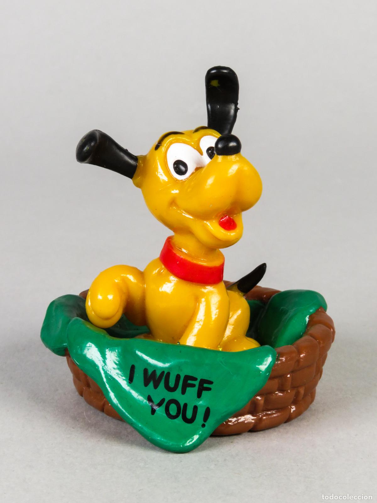 Figuras de Goma y PVC: Pluto con cesta PVC Bully West Germany Walt Disney 1987